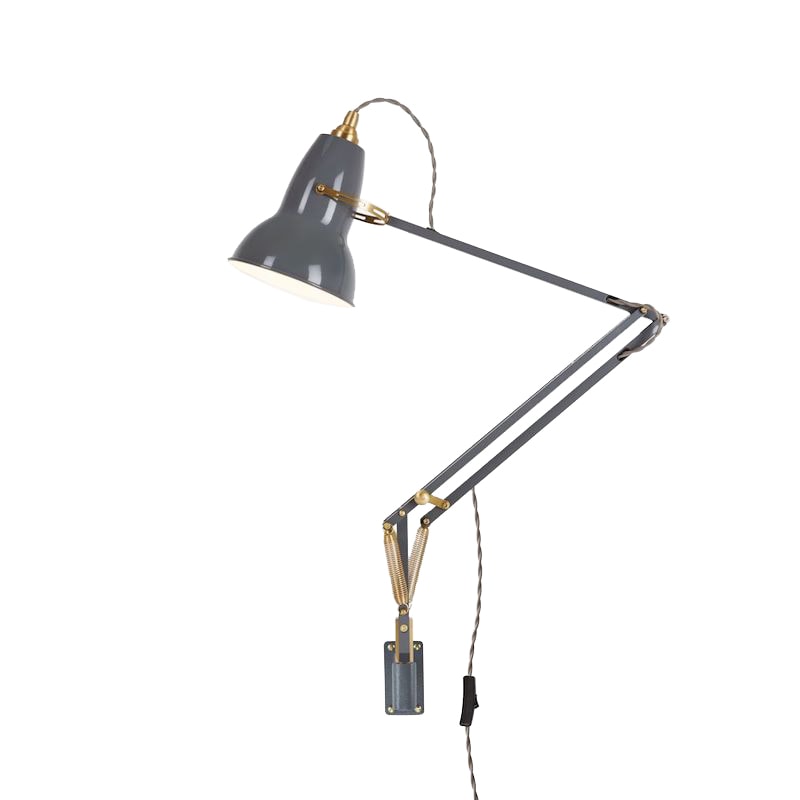 Original 1227 Brassvägglampa Elephant Grey