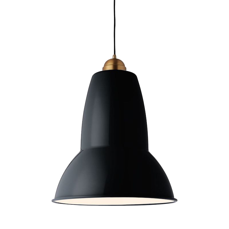 Original 1227 Giant Brass taklampa Jet Black RAL 7021