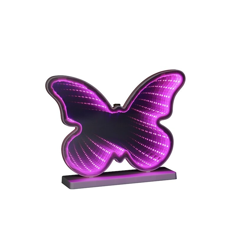 Papillon vägg-/bordslampa vit/rosa