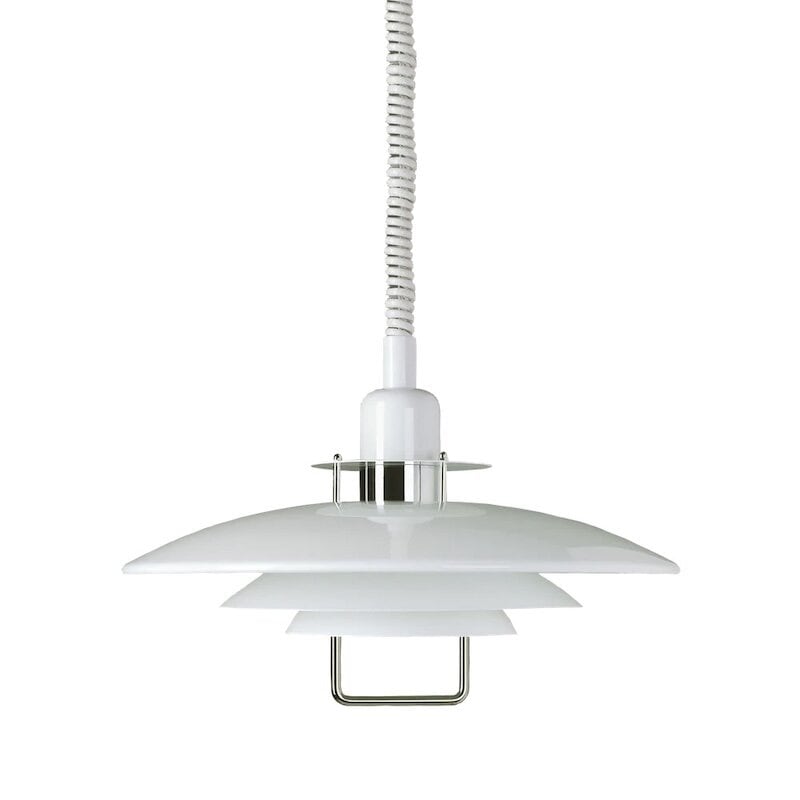 Primus II Ø43 taklampa med hiss blankvit/krom