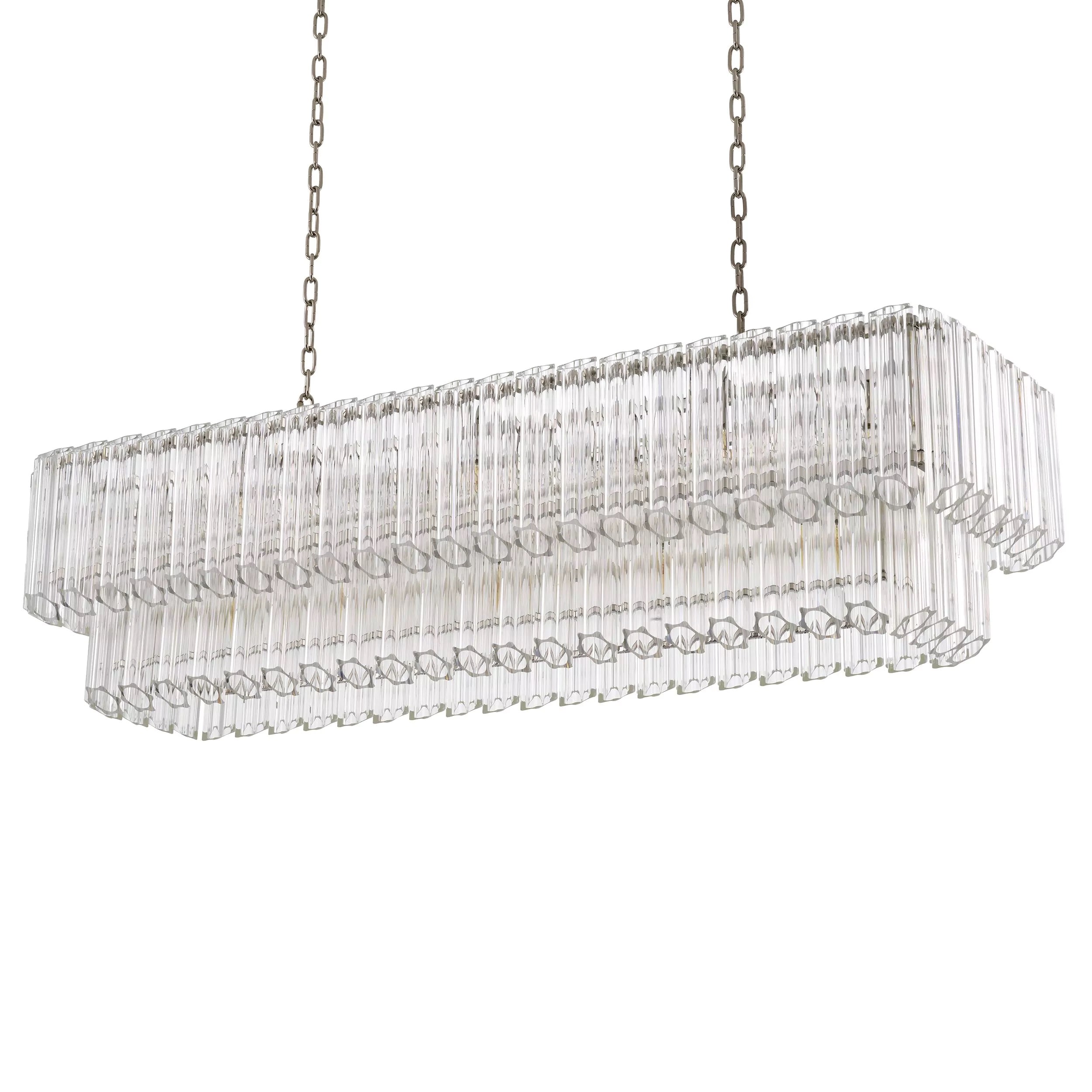 Vittoria Chandelier rectangular taklampa klart glas/nickel