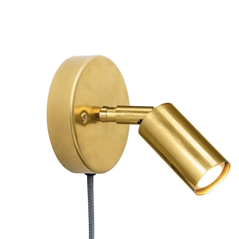Starlight 1 vägglampa med kabel rå mässing