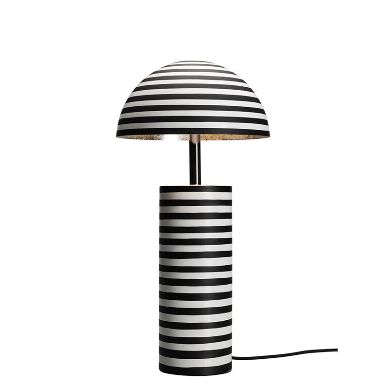 Stripe bordslampa vit/svart