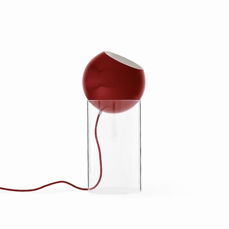 Topan VP14 golvlampa clear acrylic/vermilion red  