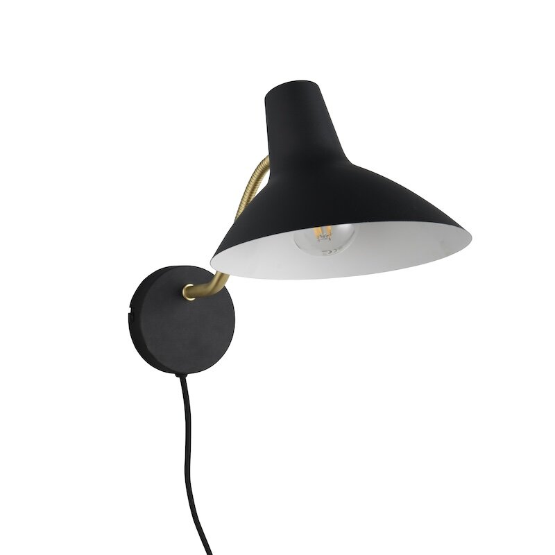 Traveller vägglampa svart/mässing