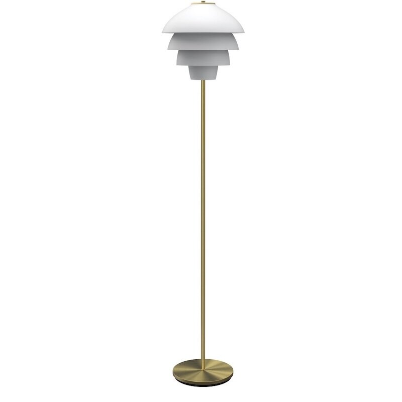 Valencia golvlampa mattvit/mässing