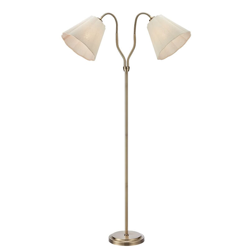 Veya golvlampa antik mässing/beige