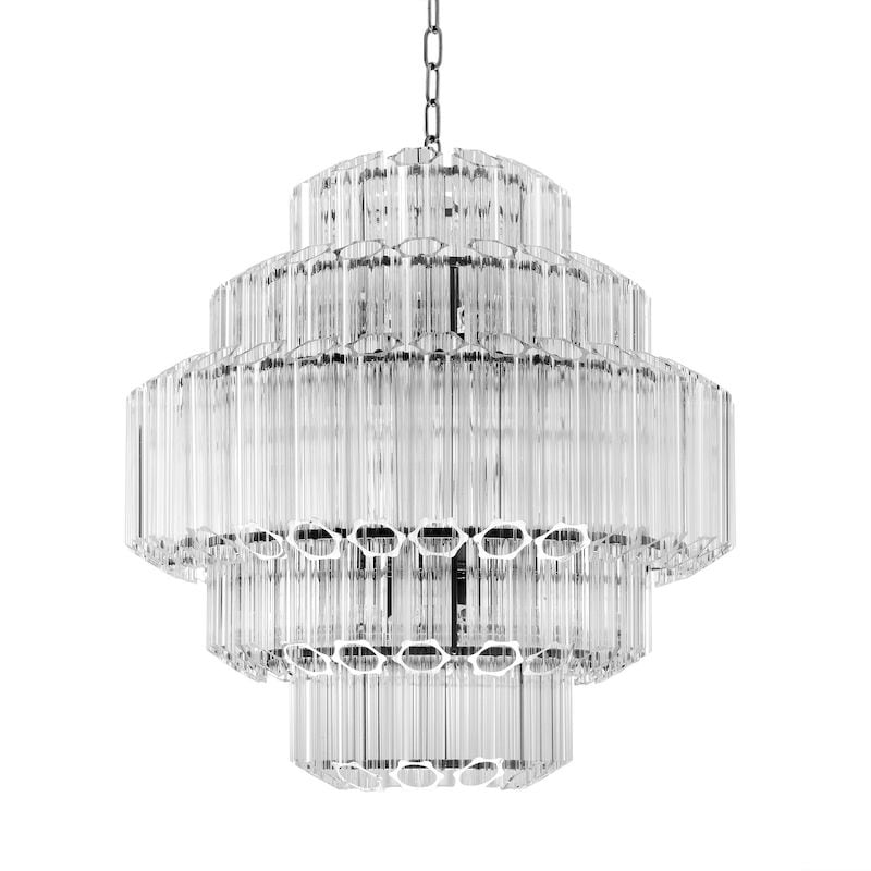 Vittoria Chandelier S taklampa klart glas/nickel