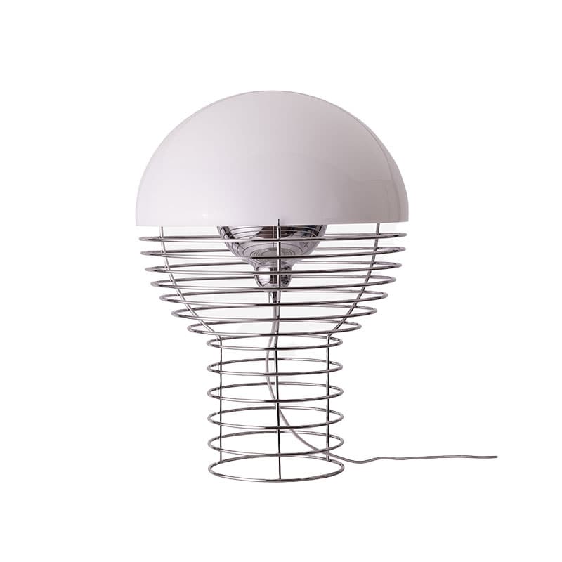 Wire 40 bordslampa krom/vit